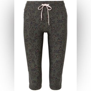 The Upside Green Leopard Print Cropped Leggings Tights size 10 Medium